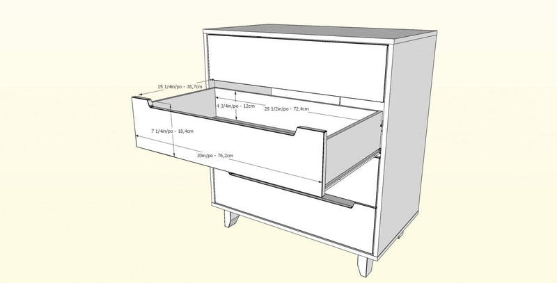 Nordika 4-Drawer Chest - White 