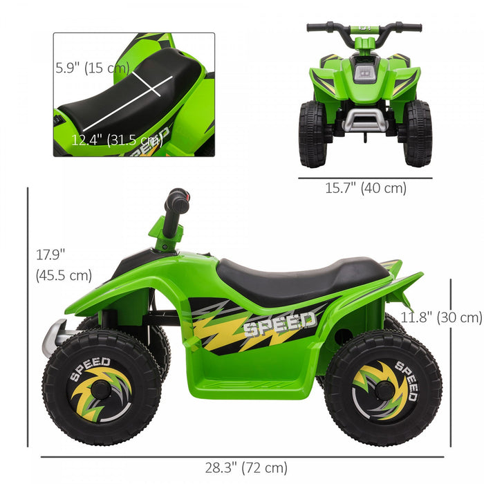 Aosom Kids Atv, 6v Battery Powered Ride-On Electric Car For Kids, Toddler Quad 4 Wheeler With Forwar