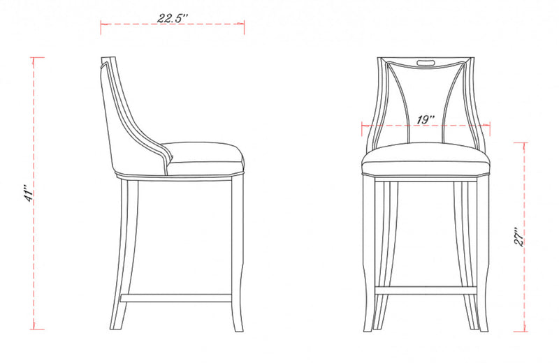 Emperor Traditional Wood Upholstered Barstool in Graphite - Set of 3 