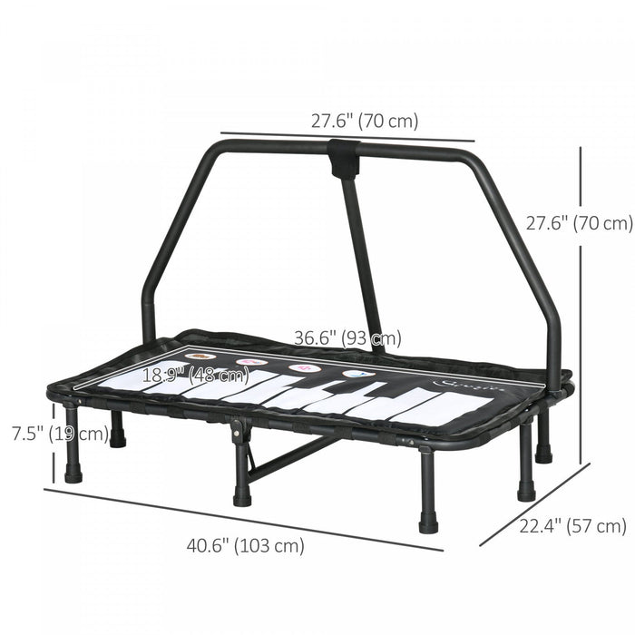 Soozier Kids Trampoline With Music Function Steel Frame Indoor Bouncer Rebounder Age 3 To 8 Years Ol