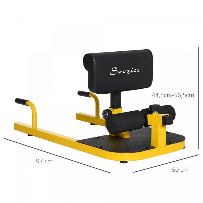 Soozier Adjustable Squat Machine With Push Up Bars, Multifunction Deep Sissy Squat Machine Leg Exerc