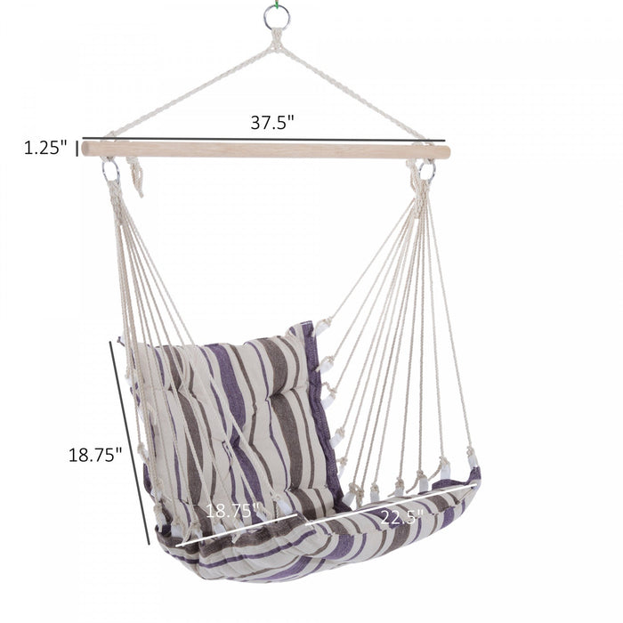 Outsunny Portable Hanging Woven Hammock Seat Rope Swing Chair Sleeping Bed For Outdoor Garden Yard C