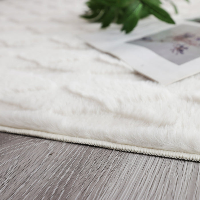 Pelo Diamond Cream Washable Shag Area Rug 5'x7' Indoor Area Rug 