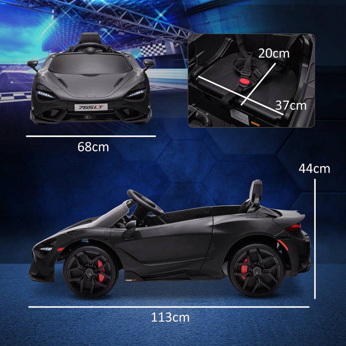 Qaba Mclaren 765lt Licensed 12v Powered Ride-On Car, Battery Powered Kids Electric Car With Scissor 