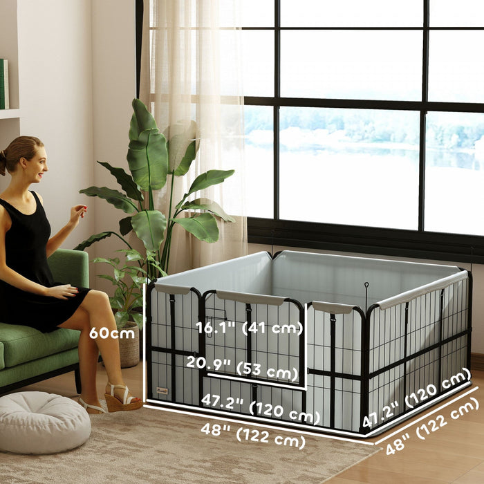 Pawhut Whelping Box For Dogs And Puppies, 48\" X 48\" X 23.5\", Puppy Playpen With 600d Windproof Oxfor
