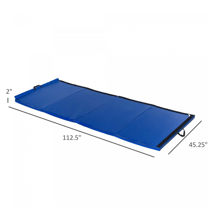 Soozier 4'x10'x2'' Folding Gymnastics Tumbling Mat, Exercise Mat With Carrying Handles For Yoga, Mma