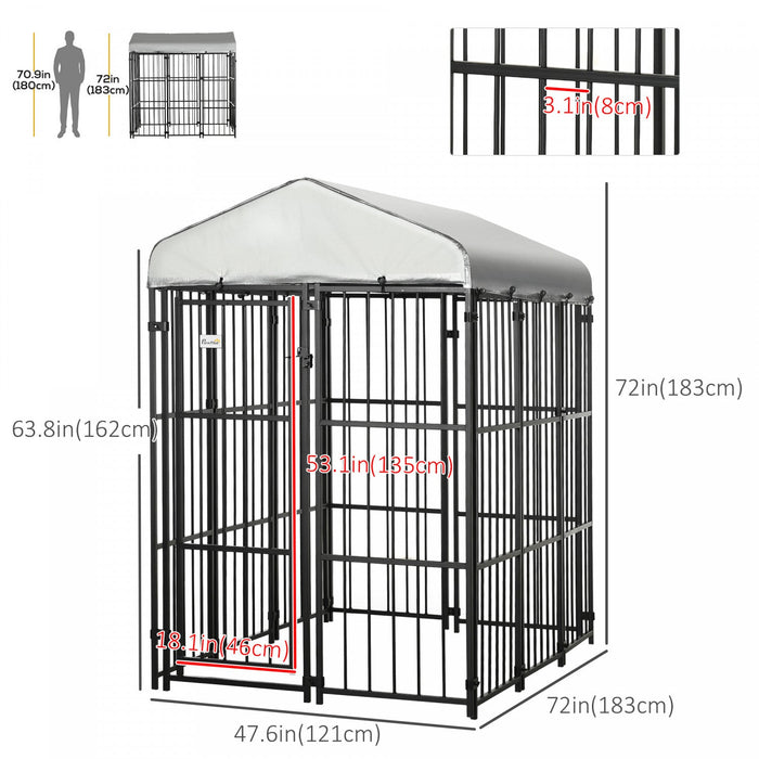 Pawhut 6 X 4 X 6ft Dog Kennel For Medium And Large Dogs, Outdoor Dog Playpen House With Uv-resistant