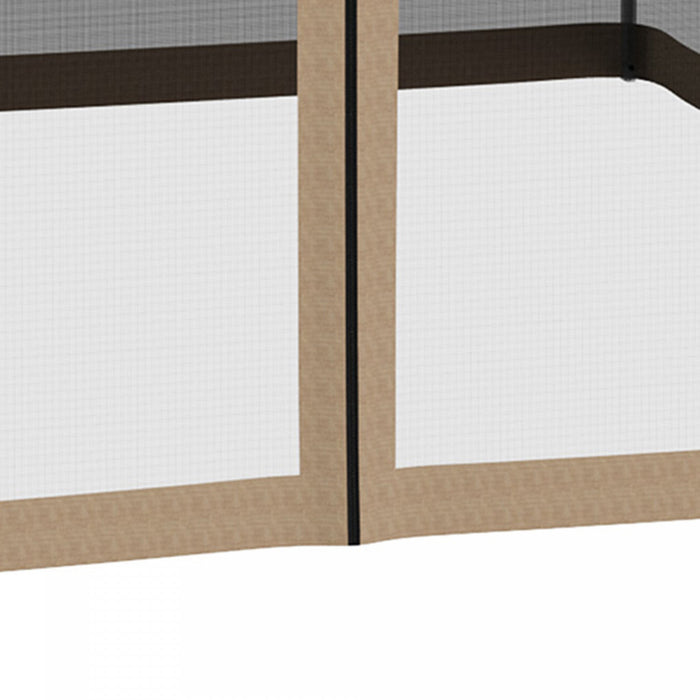 Outsunny Replacement Mosquito Netting For Gazebo 10' X 10' Screen Walls For Canopy With Zippers For 