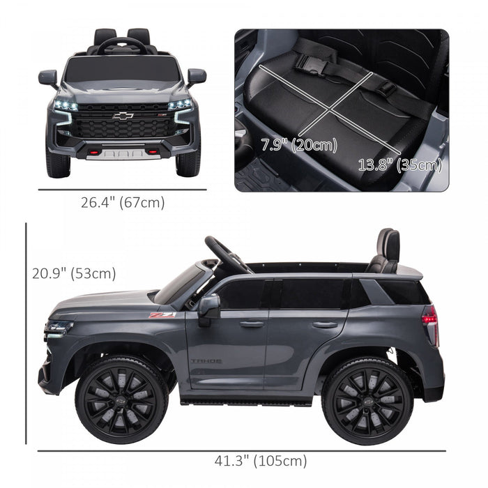 Aosom 12v Licensed Chevrolet Tahoe Powered Ride-On Car, Kids Ride On Car With Remote Control, 3 Spee