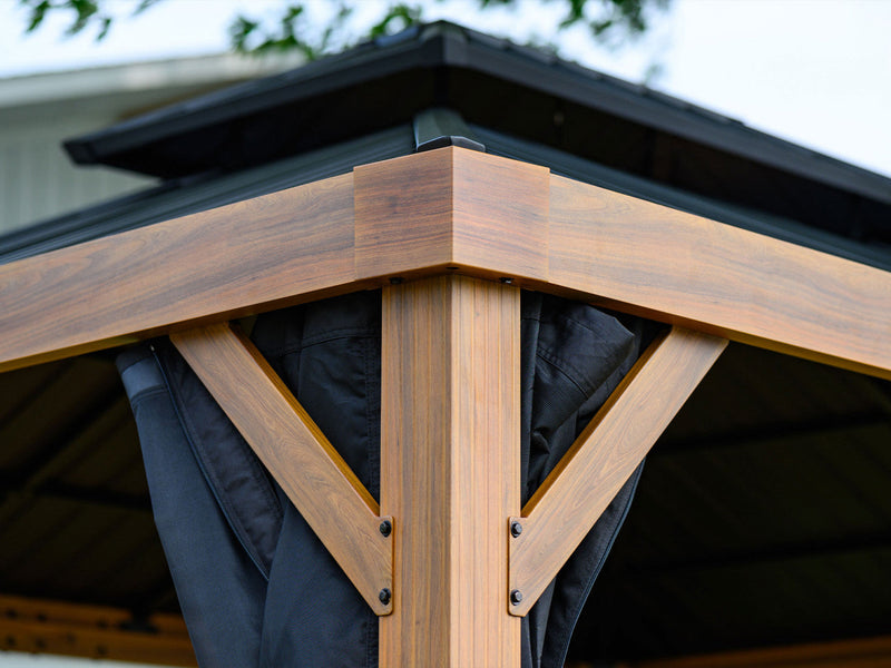 Gazebo Penguin Yosemite Gazebo Aluminum frame wood finish 10 x 12