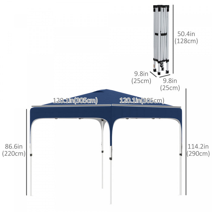Outsunny 10' X 10' Pop Up Canopy Tent, Instant Sun Shelter, Tents For Parties, Height Adjustable, Wi