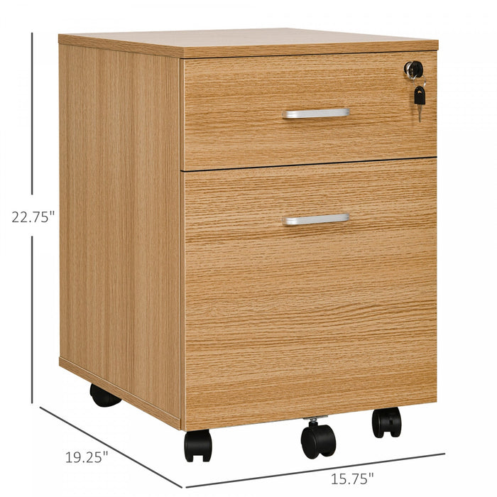 Vinsetto 2 Drawer Filing Cabinet With Lock