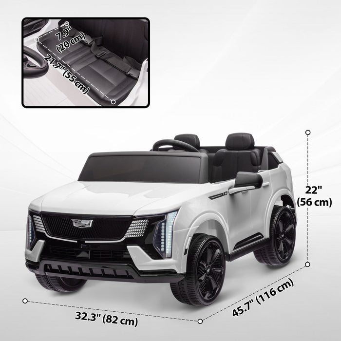 Qaba 2-seater Powered Ride-On Truck, 12v Cadillac Escalade Licensed Battery Powered Kids Electric Ca