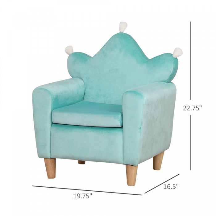 Qaba Kids Sofa, Armrest Chair For Preschool, Toddler Couch For Kids Room, Kindergarten, Dutch Velvet