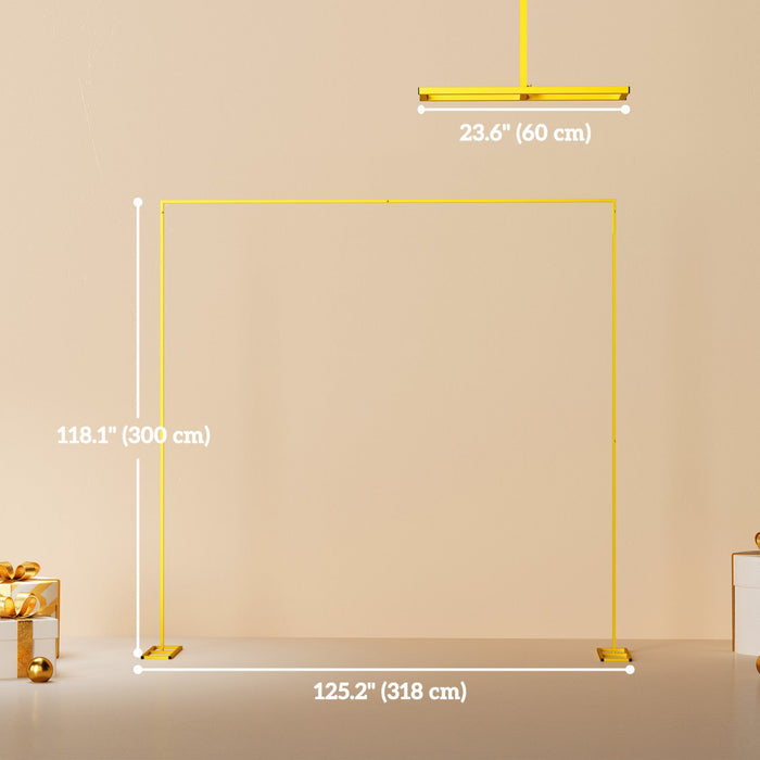 Outsunny Wedding Arch, Metal Arch Backdrop Stand For Birthday Party, Gold