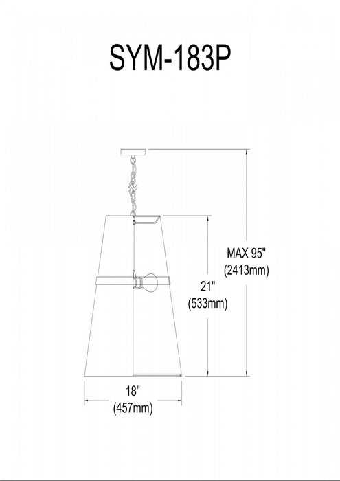 Dainolite Symphony 3 Light Pendant Polished Chrome Matte White Shade Lamp