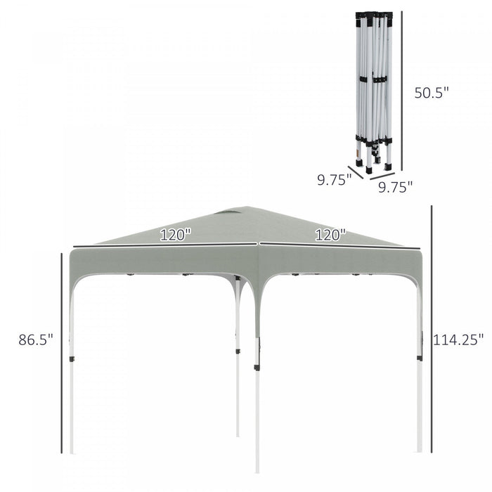 Outsunny 10' X 10' Pop Up Canopy Tent With Sand Bags, Upf 50+ Instant Sun Shelter, Tents For Parties