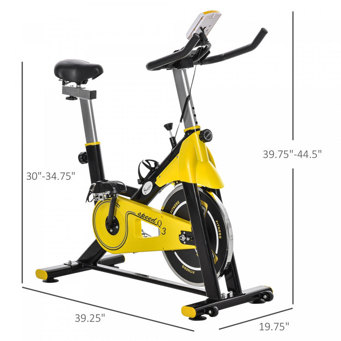 Soozier Stationary Exercise Bike, Indoor Cardio Workout Cycling Bike With Belt Drive Adjustable Resi