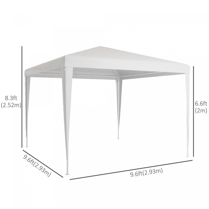 Outsunny 10x10ft Party Tent Portable Gazebo, Folding Garden Canopy Event Shelter Outdoor Sunshade Wh