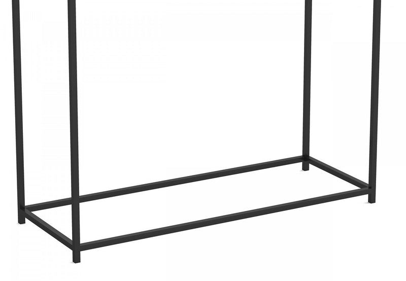 31” Modern Console Table - Dark Taupe With Black Metal 