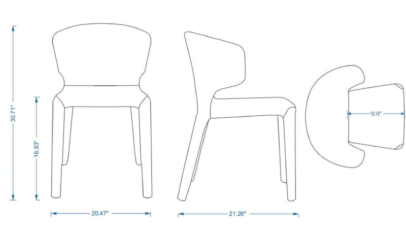 Conrad Mid-Century Modern Upholstered Dining Chair in Black - Set of 4 