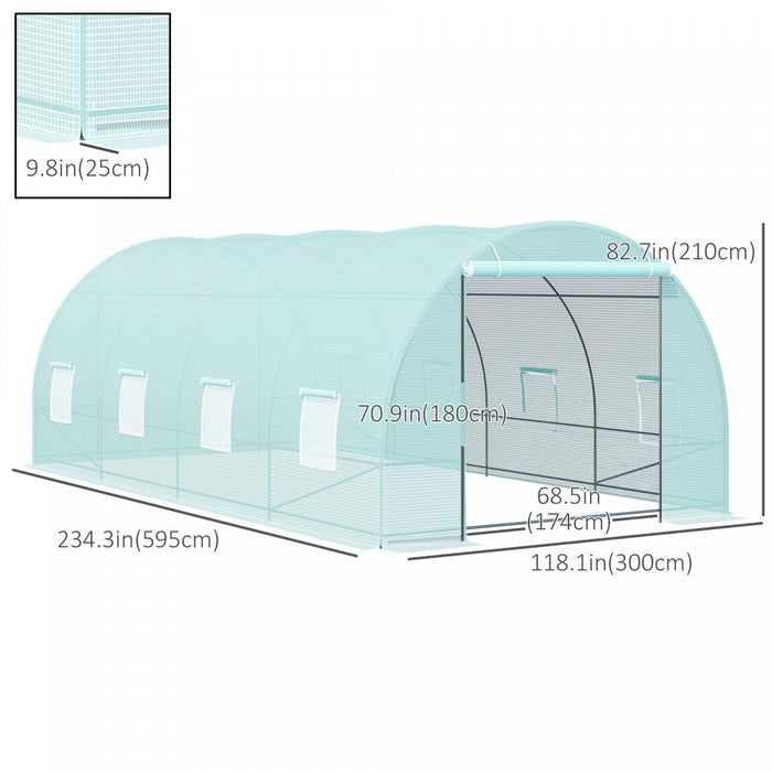 Outsunny 20x10x7ft Heavy Duty Walk-in Greenhouse Outdoor Backyard Seed Plant Vegetables Growing Warm