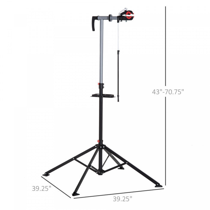 Homcom Height Adjustable Bike Repair Stand, Foldable Home Bicycle Maintenance Rack With Quick Releas