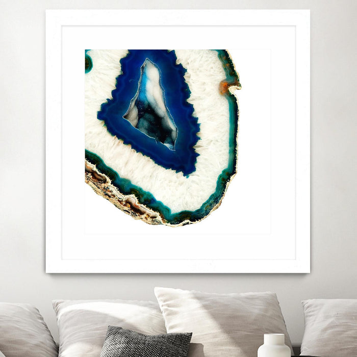\"Mediterranean Agate A\" Matted and Framed White 30x30 Wall Art
