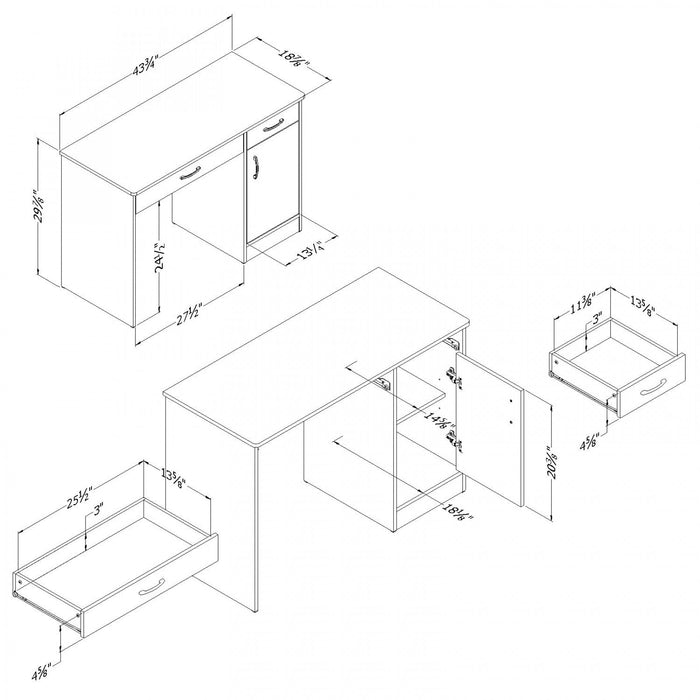 Axess Small Desk - Pure Black 