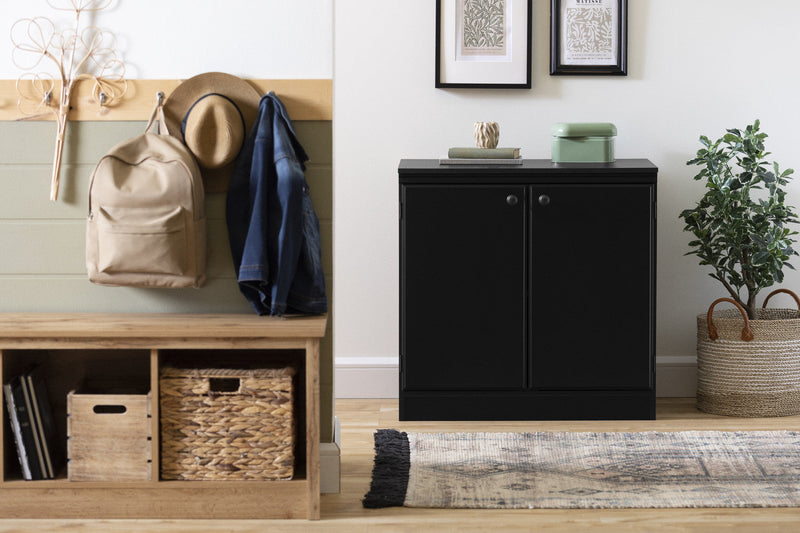 Morgan Small 2-door Storage Cabinet - Pure Black 