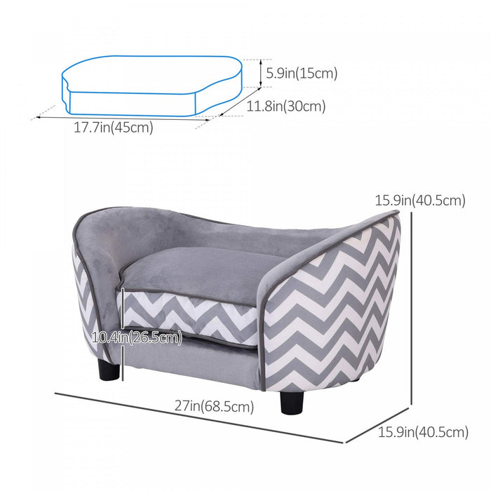 Pawhut Pet Sofa Elevated Dog Bed Raised Cat Couch Puppy Furniture For Small Sized Dogs With Storage 