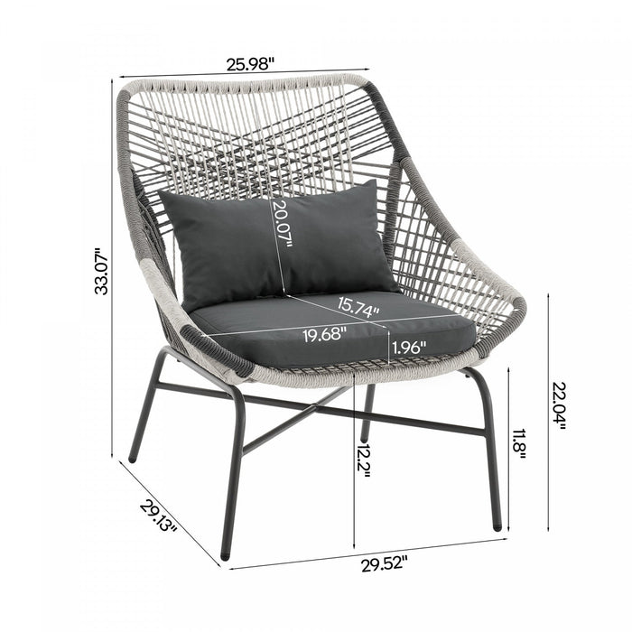 Ashland Modern 5-Piece Conversation Set in Gray 