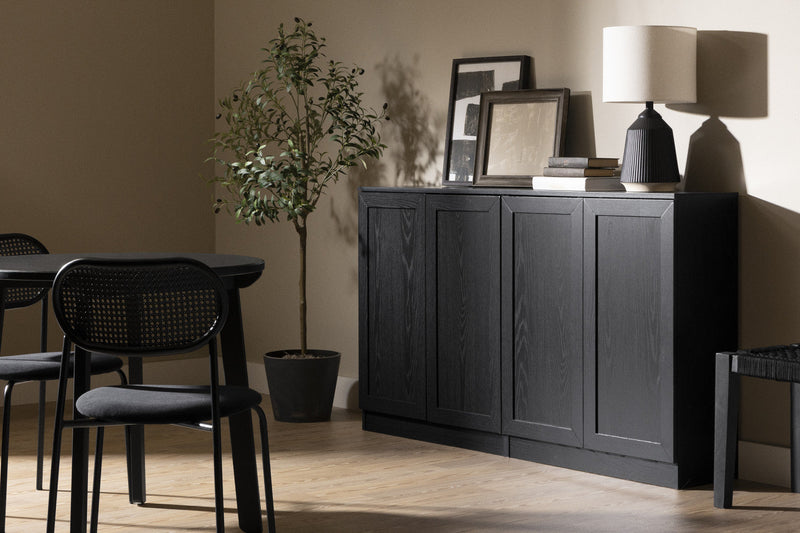 Arum Set Of 2 Sideboards With Shelves Black Oak - South Shore Buffet