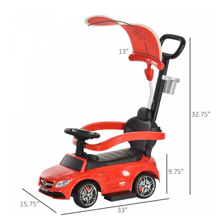 Aosom 3 In 1 Officially Licensed Push Ride On Car For Toddlers Stroller Sliding Walking Baby Push Pe