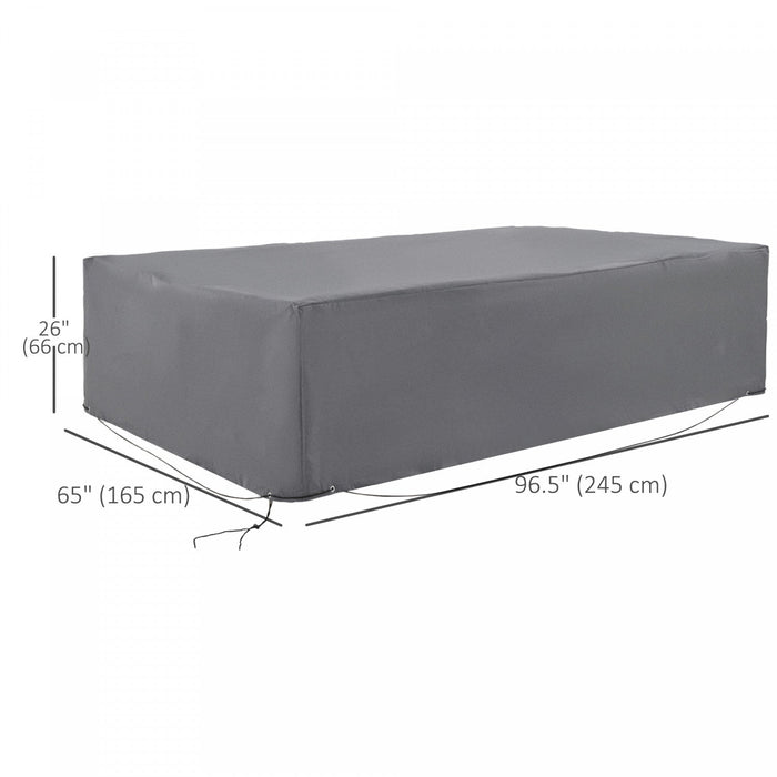 Outsunny 97" X 65" X 26" Outdoor Patio Furniture Cover, Waterproof, Grey