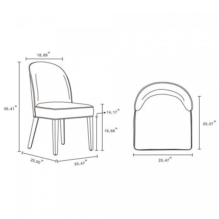 Hillman Modern Wood Upholstered Dining Chair in Sand - Set of 2 