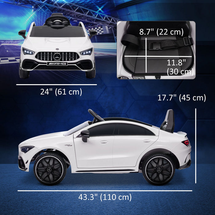 Qaba Mercedes-amg Cla 45 Licensed 12v Ride On Car, Battery Powered Ride-On Kids Electric Car With Re