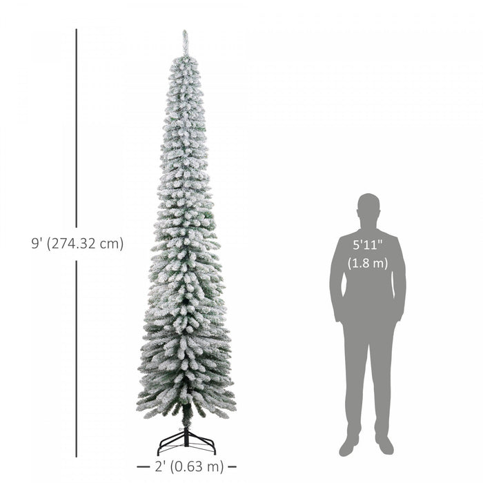 HOMCOM 9' Artificial Christmas Tree with Realistic Branches Green