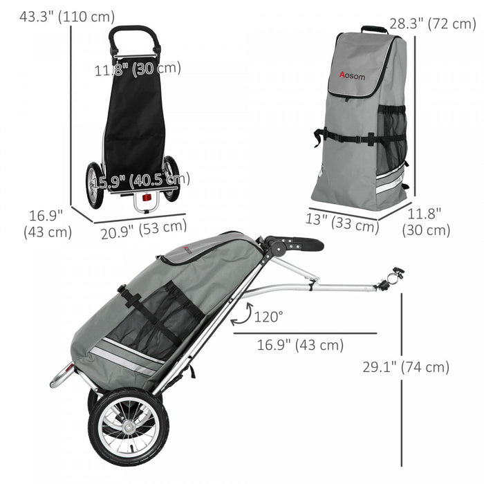 Aosom Bike Trailer, Bicycle Cargo Trailer With Reflective Strips