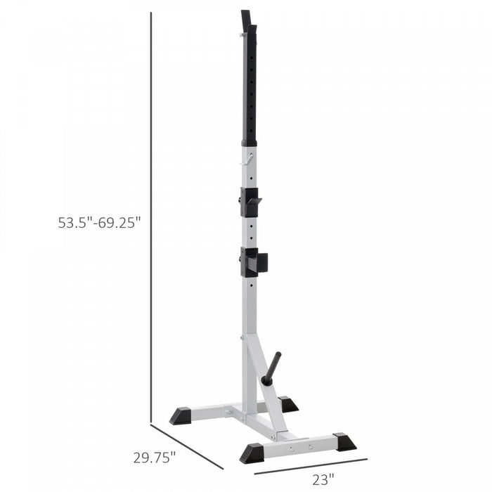 Soozier 2-piece Barbell Rack, 53.5\"-69.3\" Height Adjustable Squat Rack Bench Press Rack, 440lbs Capa