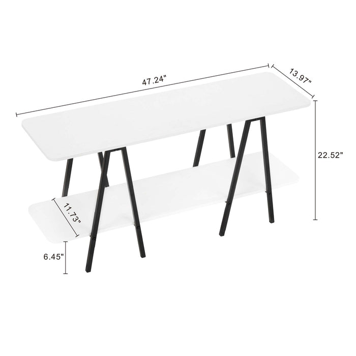 Celine Contemporary Modern 47\" Console Table in White 