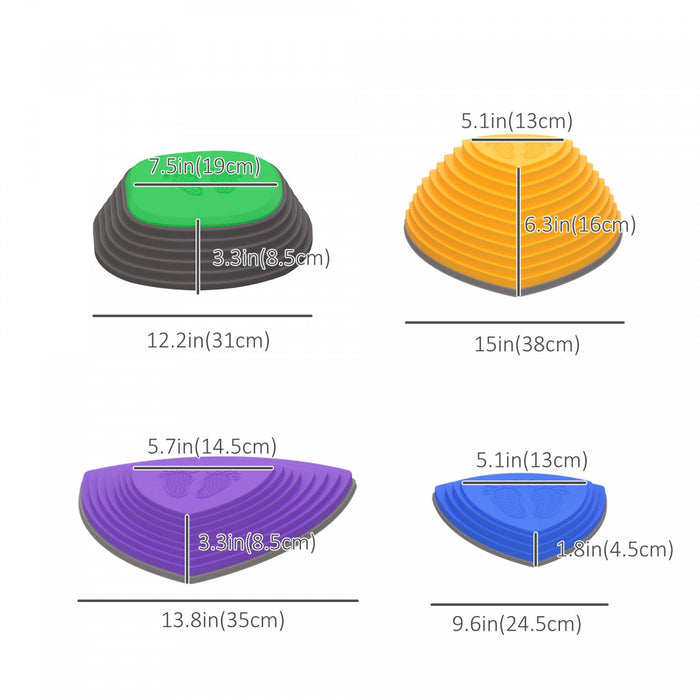 Outsunny Bouncing Design 11 Pcs Stepping Stones Kids With Non-slip Rubber, Stackable Balance River S