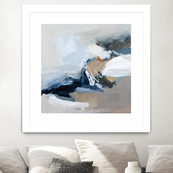 \"Surfacing\" Matted and Framed White 30x30 Wall Art