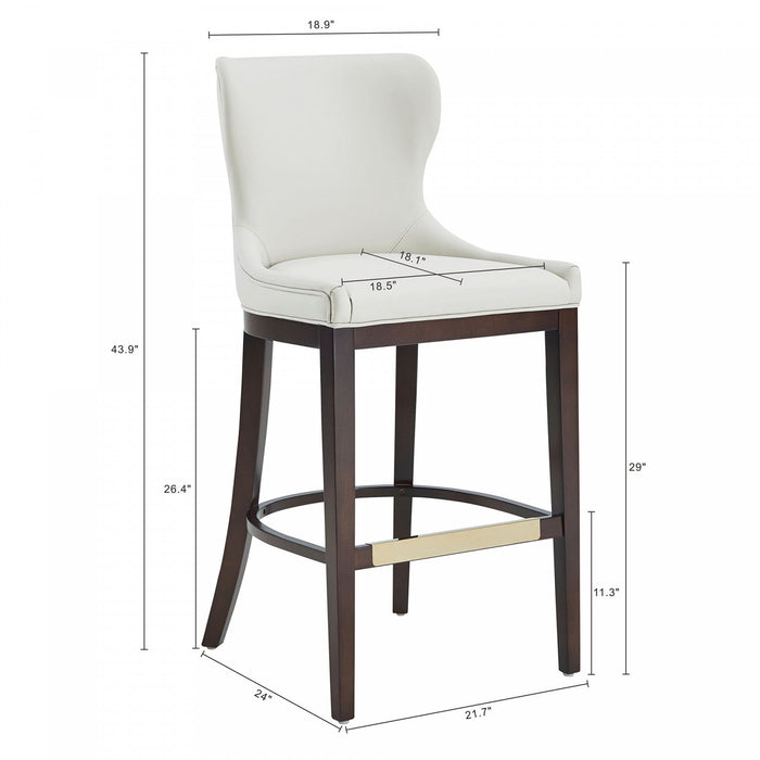 Blair Modern Wood Upholstered Barstool in White 