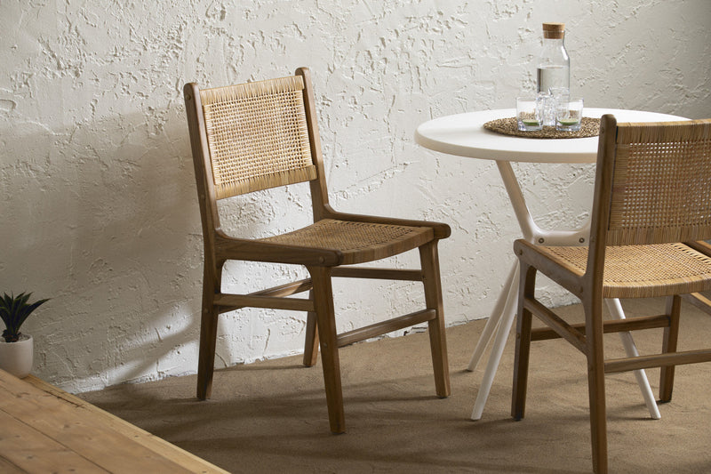 Agave Rattan & Teak Dining Chair Set of 2 - Rattan & Natural