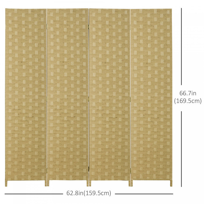 Homcom 4-panel Folding Divider Room, Wave Fiber Privacy Screen