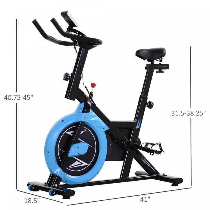Soozier Stationary Exercise Bike, 13lbs Flywheel Belt Drive Training Bicycle, W/ Adjustable Resistan