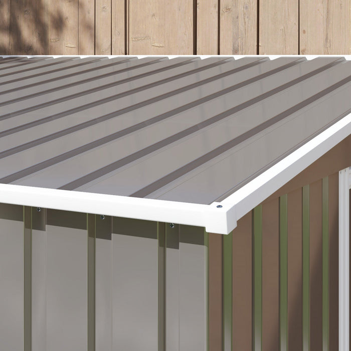 Outsunny 5 X 7ft Lean To Outdoor Storage Shed W/ Foundation, Light Grey