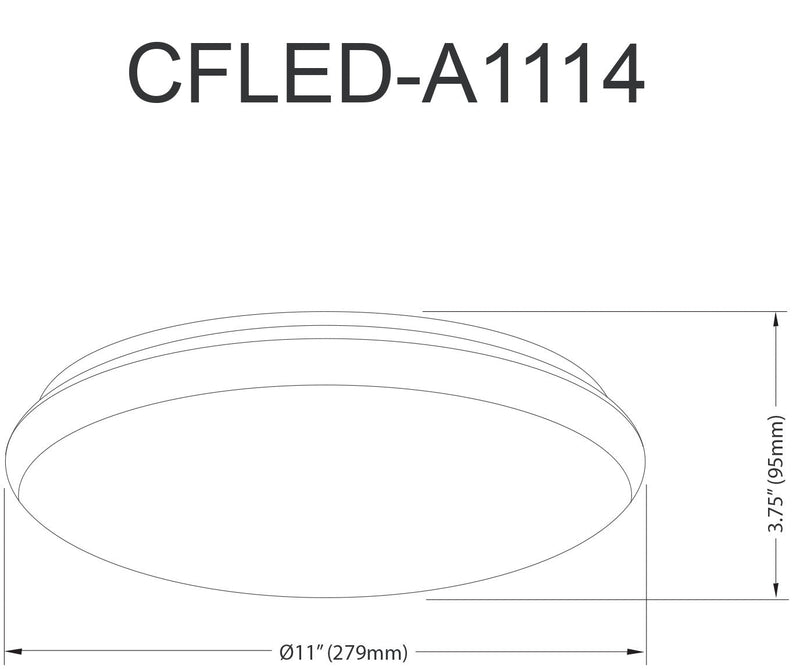 Dainolite Cfled Ceiling Flush Mount 11\" Dia White Shade Lamp