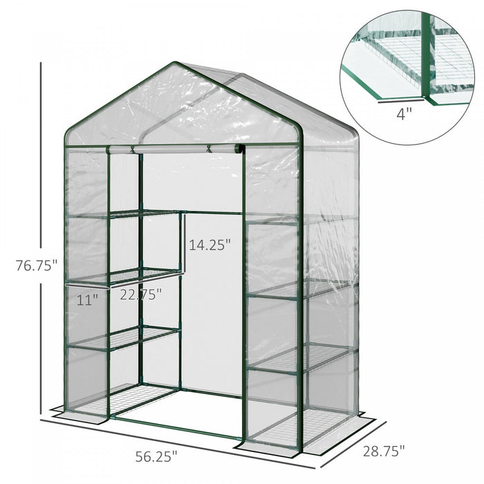 Outsunny 56\" X 29\" X 77\" Portable Walk-in Greenhouse Garden Flower Plant Growing Warm House W/ 4 Tie